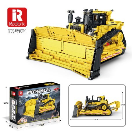 Caterpillar bulldózer TAVIRANYITOS építőkészlet, Reobrix 22001