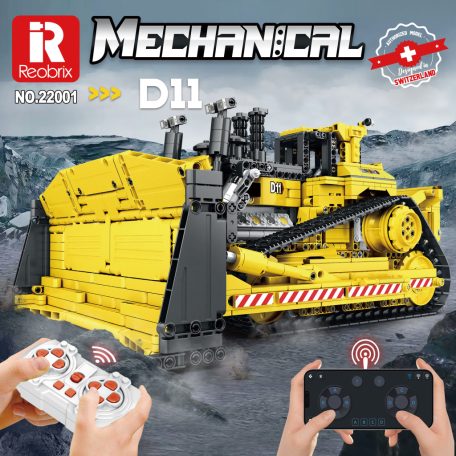 Caterpillar bulldózer TAVIRANYITOS építőkészlet, Reobrix 22001