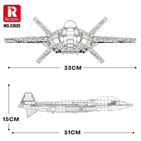 Reobrix 33025 kínai Chengdu J-20 „Mighty Dragon” lopakodó vadászgép epitokeszlet, 1911 db-os
