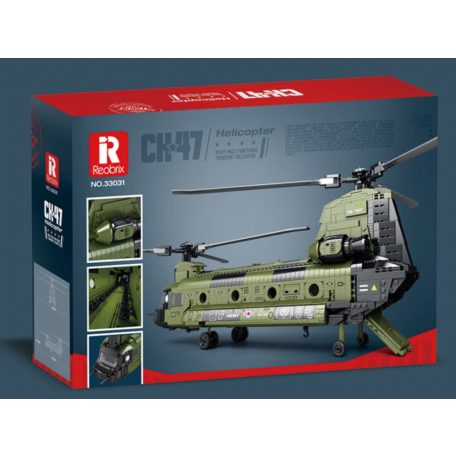 Reobrix 33031 Boeing CH-47 Chinook amerikai katonai szállítóhelikopter 1458 db-os építőkészlet
