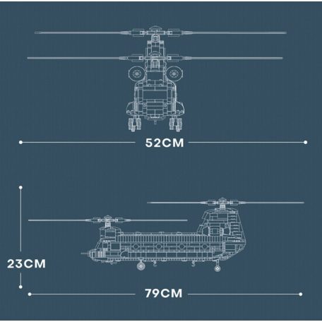 Reobrix 33031 Boeing CH-47 Chinook amerikai katonai szállítóhelikopter 1458 db-os építőkészlet