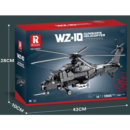 Reobrix 33033 CAIC Z-10 (WZ-10) harci helikopter (kínai néphadsereg) építőkészlet 1366db-os