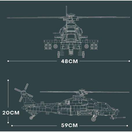 Reobrix 33033 CAIC Z-10 (WZ-10) harci helikopter (kínai néphadsereg) építőkészlet 1366db-os