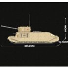 Reobrix 77032 brit szupernehéz harckocsi tank 2.vh epitokeszlet, 1427 db-os