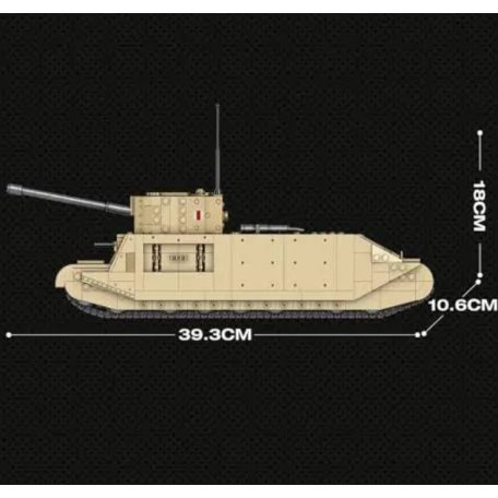 Reobrix 77032 brit szupernehéz harckocsi tank 2.vh epitokeszlet, 1427 db-os