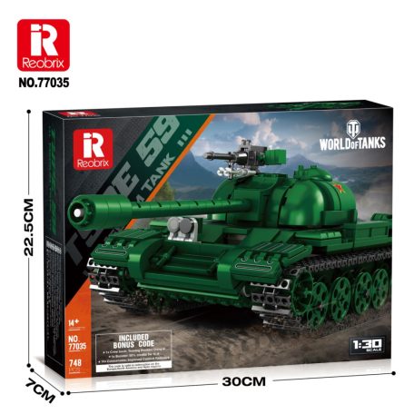 Reobrix 77035 Type 59 kínai népköztársaság közepes harckocsi tank epitokeszlet 748 db-os