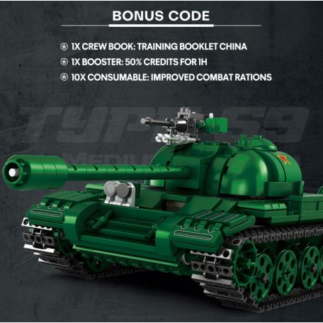 Reobrix 77035 Type 59 kínai népköztársaság közepes harckocsi tank epitokeszlet 748 db-os