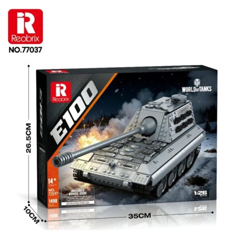 Reobrix 77037 E-100 szupernehéz német 2.vh harckocsi  tank epitokeszlet 1498 db-os