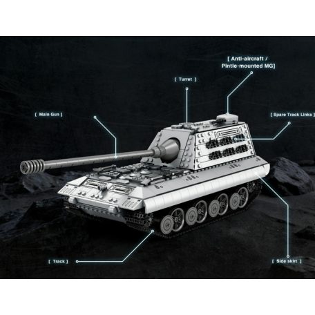 Reobrix 77037 E-100 szupernehéz német 2.vh harckocsi  tank epitokeszlet 1498 db-os