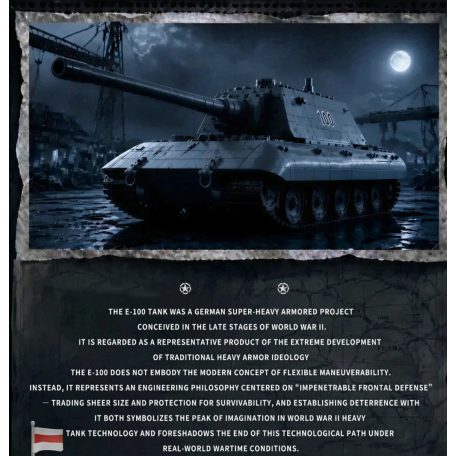 Reobrix 77037 E-100 szupernehéz német 2.vh harckocsi  tank epitokeszlet 1498 db-os