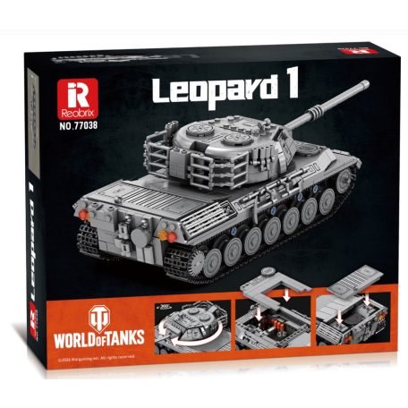 Reobrix 77038 Leopárd nyugat német hidegháborús harckocsi tank építőkészlet 1273 db-os