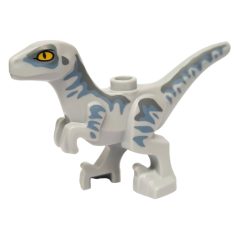   Velociraptor bébi lego/ Dinosaur Raptor / Velociraptor Baby with Dark Bluish Gray and Sand Blue Markings Pattern