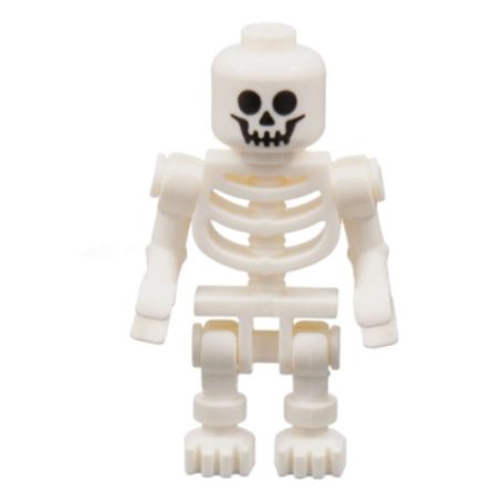 Csontváz lego figura / Skeleton - Standard Skull, Bent Arms Horizontal Grip