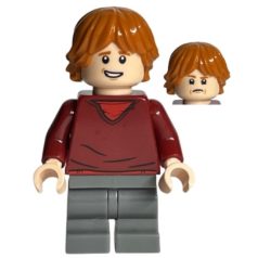   Ron Weasley harry potter lego figura - Dark Red Sweater, Dark Bluish Gray Medium Legs