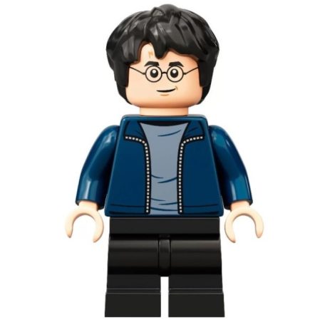 Harry Potter lego figura - Dark Blue Open Jacket over Sand Blue Shirt, Black Medium Legs