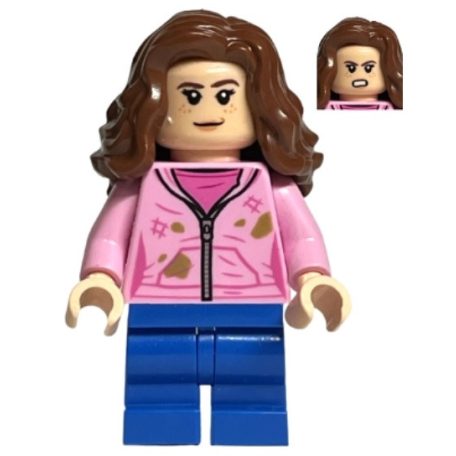 Hermione Granger lego figura - Bright Pink Jacket with Stains, Closed / Determined Mouth