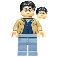 Harry Potter lego figura - Dark Tan Jacket, Sand Blue Legs
