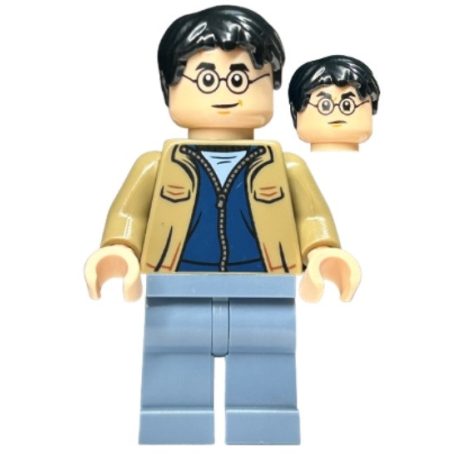 Harry Potter lego figura - Dark Tan Jacket, Sand Blue Legs