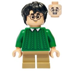  Harry Potter lego figura - Green Sweater, Dark Tan Short Legs