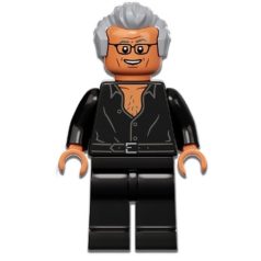   Dr. Ian Malcolm jurassic world lego figura - Partially Open Shirt, Light Bluish Gray Hair