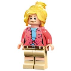   Dr. Ellie Sattler lego jurassic world figura - Coral Shirt, Ponytail