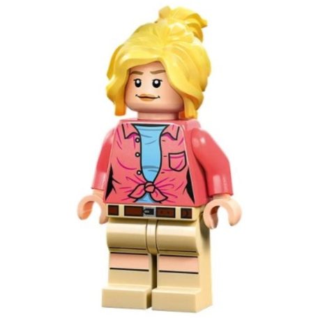 Dr. Ellie Sattler lego jurassic world figura - Coral Shirt, Ponytail