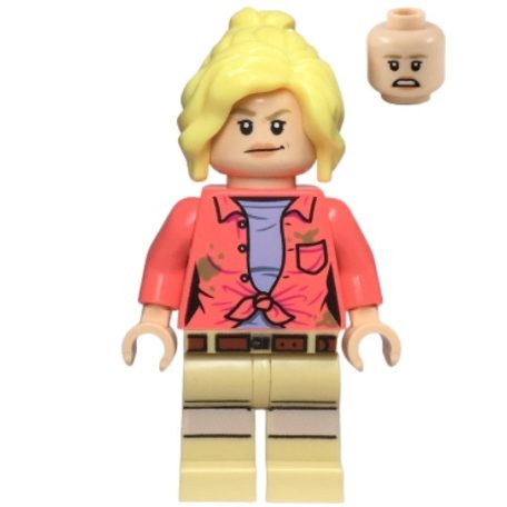 Dr. Ellie Sattler lego jurassic world figura - Coral Shirt with Dirt Spot