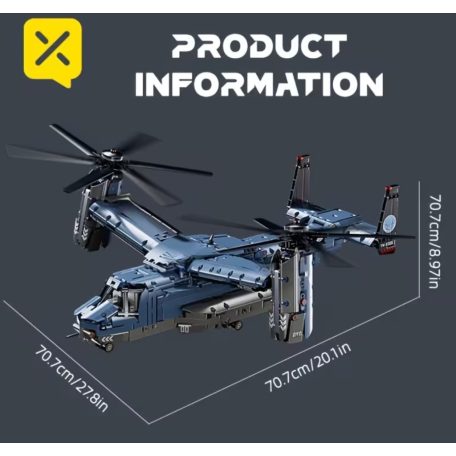 Osprey harci helikopter epitokeszlet, 1000+ darabos