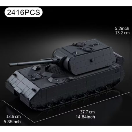 MAUS "egérke" 2.vh német óriástank építőkészlet 2400+ darabos