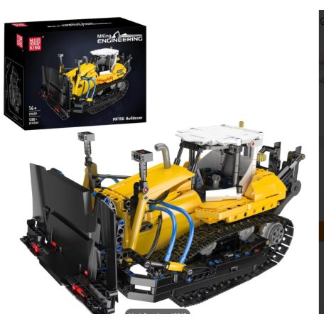 Bulldozer, pneumatikus vezérlés, mould king epitokeszlet, 1200+ darabos