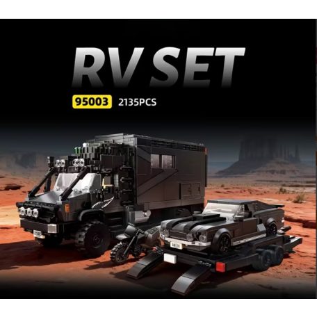 Expedíciós busz+ trailer, mustang és sportmotor építőszett