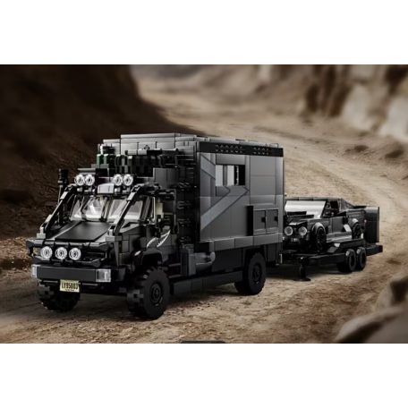 Expedíciós busz+ trailer, mustang és sportmotor építőszett