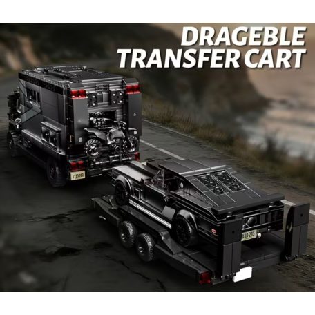 Expedíciós busz+ trailer, mustang és sportmotor építőszett