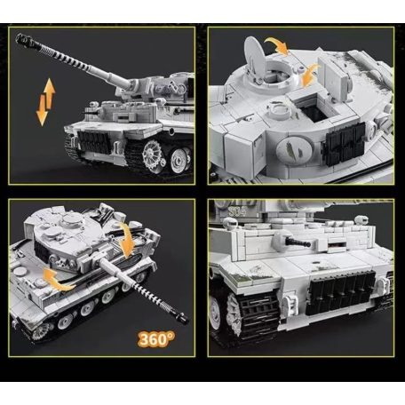 Tigris tank (2.vh német harckocsi) építőkészlet- téli álcázással