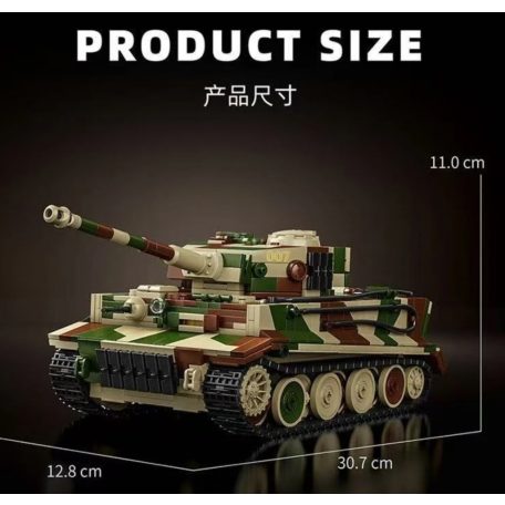 Tigris tank (2.vh német harckocsi) építőkészlet- terepszínű álcázással