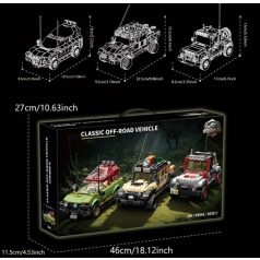 Jurassic Park terepjárók építőkészlet 1600+ darabos
