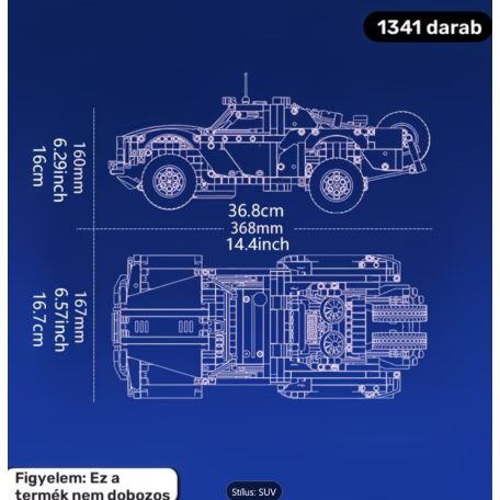 Cyberpunk terepjáró építőkészlet, 1300+ darabos