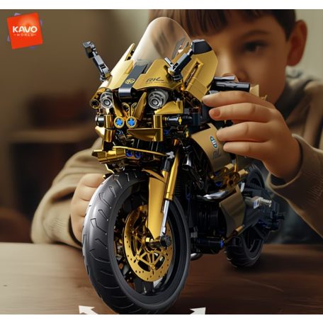 Sportmotor építőkészlet, arany színű, 1000+ darabos