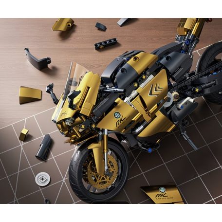 Sportmotor építőkészlet, arany színű, 1000+ darabos