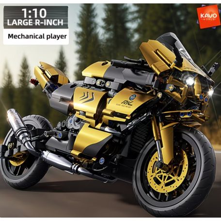 Sportmotor építőkészlet, arany színű, 1000+ darabos