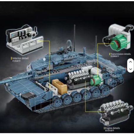 Abrahams-x szupertank építőkészlet, 2100+ darabos