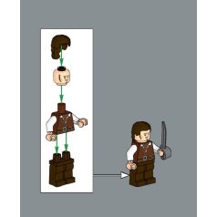   Will Turner - Reddish Brown Vest Karib tenger kalózai / pirates of the caribbean lego figura