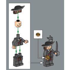   Hector Barbossa - Pearl Dark Gray Coat Karib tenger kalózai / pirates of the caribbean lego figura