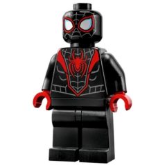   Pókember lego figura / Spider-Man (Miles Morales) - Dark Bluish Gray Webbing on Head, Red Hands
