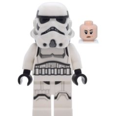   Imperial Stormtrooper - Female, Dual Molded Helmet with Light Bluish Gray Panels on Back, Shoulder Belts, Light Nougat Head lego star wars figura