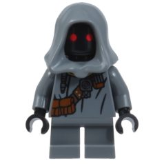   Jawa - Dark Bluish Gray Offworld Outfit, Strap with Pouches, Necklace and Pendants (Elder), lego star wars figura